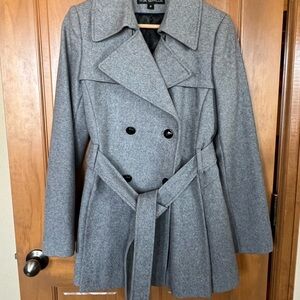 Via Spiga Gray Belted Trench Coat